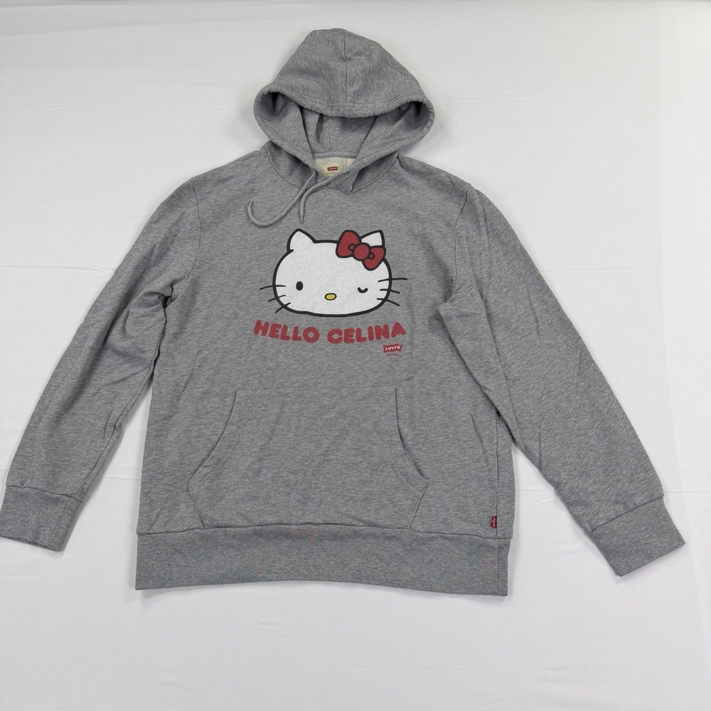 Levi's x Hello Kitty Sanrio Hello Celina Hoodie Gray Size M 2019 Collaboration